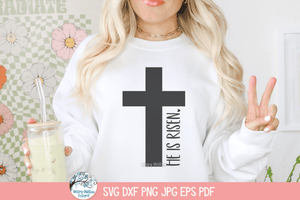 He Is Risen SVG | Jesus Christ Cross Illustration Wispy Willow Designs Company