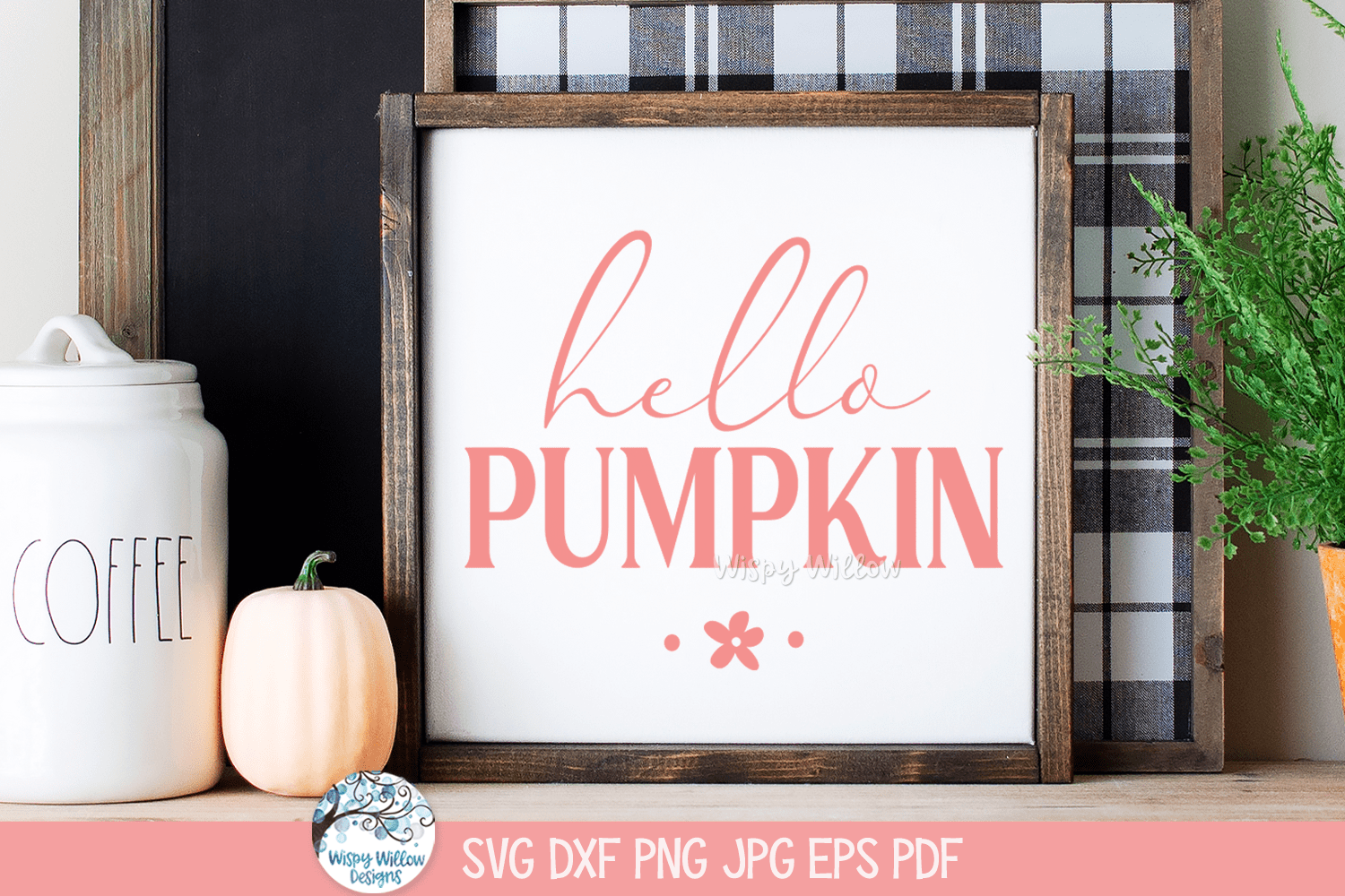 Hello Pumpkin SVG | Autumn Pumpkin Design Wispy Willow Designs Company