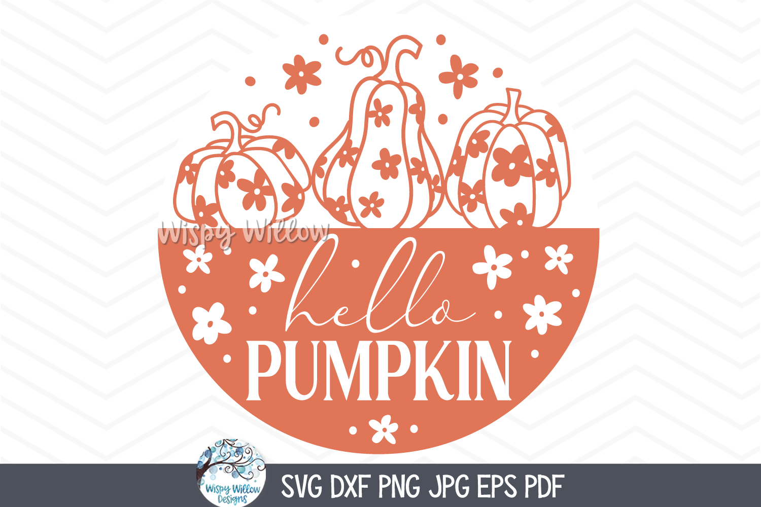 Hello Pumpkin SVG | Fall Pumpkin Design Wispy Willow Designs Company