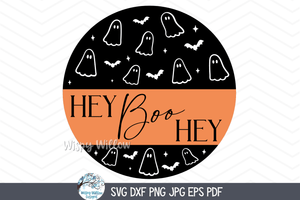 Hey Boo Hey SVG | Cute Halloween Ghost Art Wispy Willow Designs Company