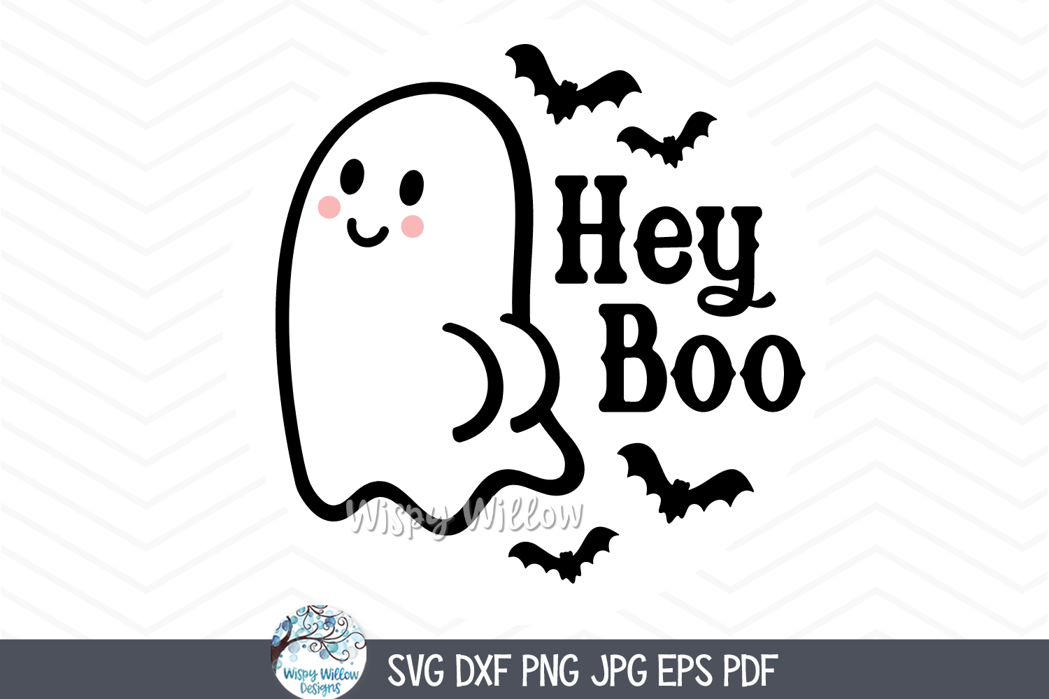 Hey Boo SVG | Cute Halloween Ghost Art Wispy Willow Designs Company