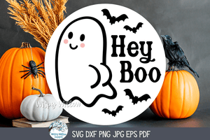 Hey Boo SVG | Cute Halloween Ghost Art Wispy Willow Designs Company