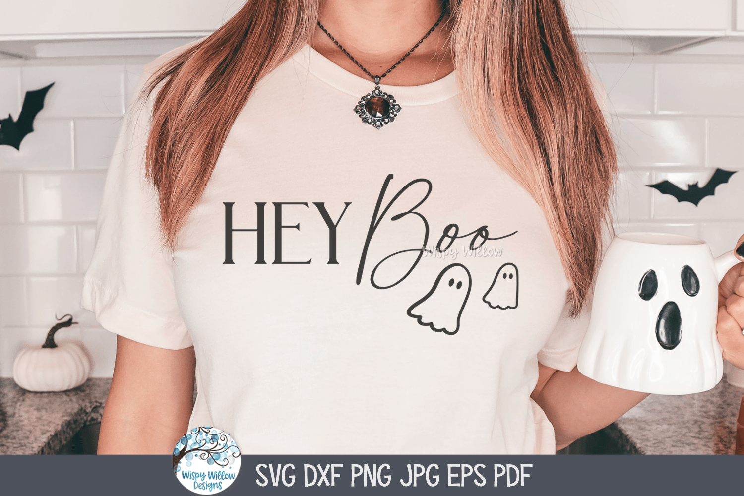 Hey Boo SVG | Fun Halloween Ghost Design Wispy Willow Designs Company