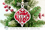 Hope Arabesque Christmas Ornament SVG File for Laser Cutter Wispy Willow Designs Company