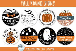 Huge Fall Round Sign SVG Bundle| Halloween Season Collection Wispy Willow Designs Company