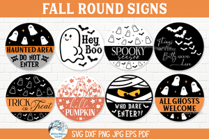 Huge Fall Round Sign SVG Bundle| Halloween Season Collection Wispy Willow Designs Company