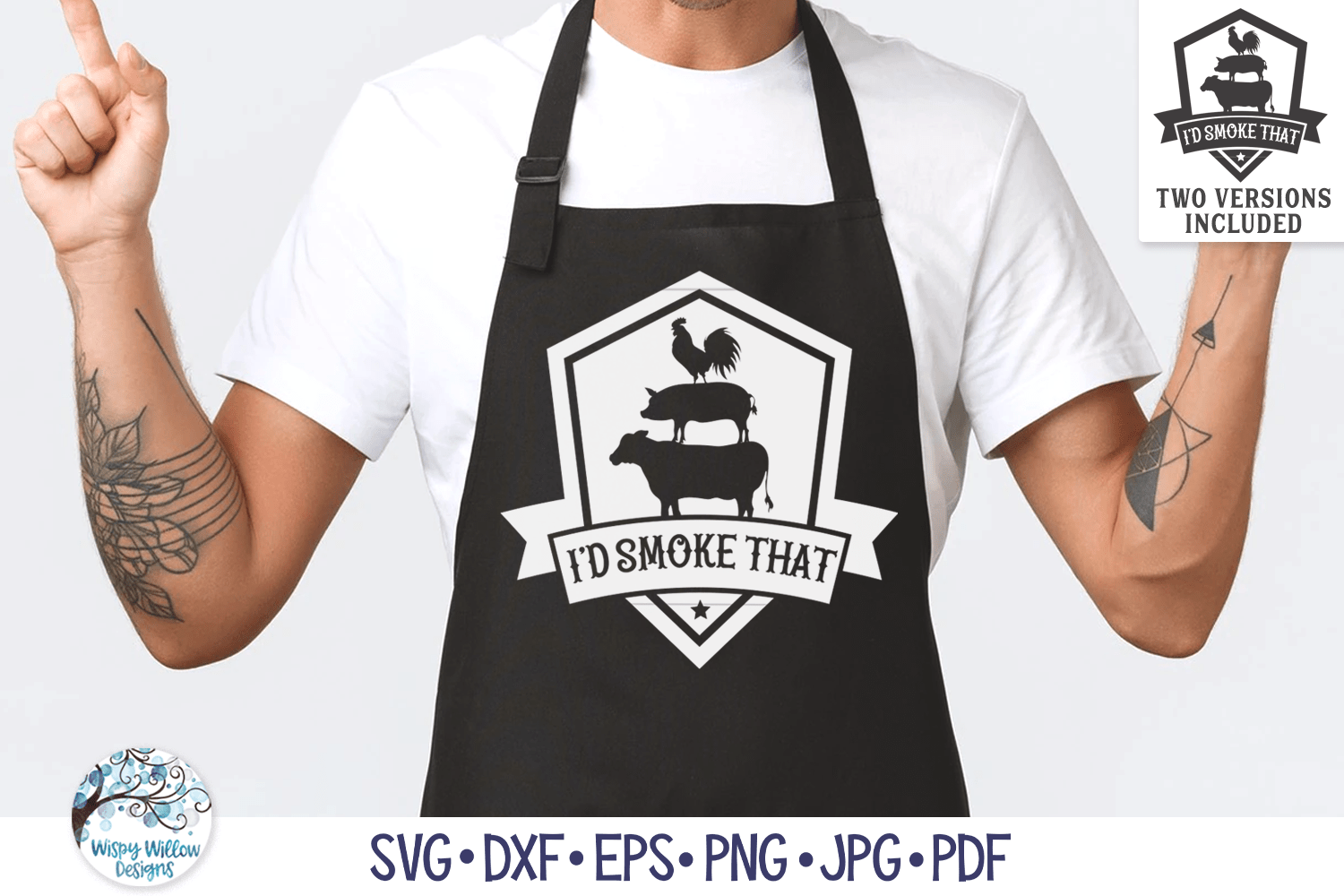 I'd Smoke That Badge SVG | Outdoor Cooking ClipArt Wispy Willow Designs Company