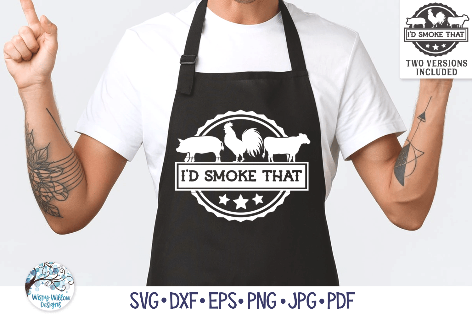 I'd Smoke That Round SVG | BBQ Lover Illustration Wispy Willow Designs Company