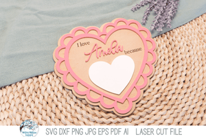 I Love You Because - Personalized Heart Valentine's Day Sign SVG File for Laser Cutters Wispy Willow Designs Company