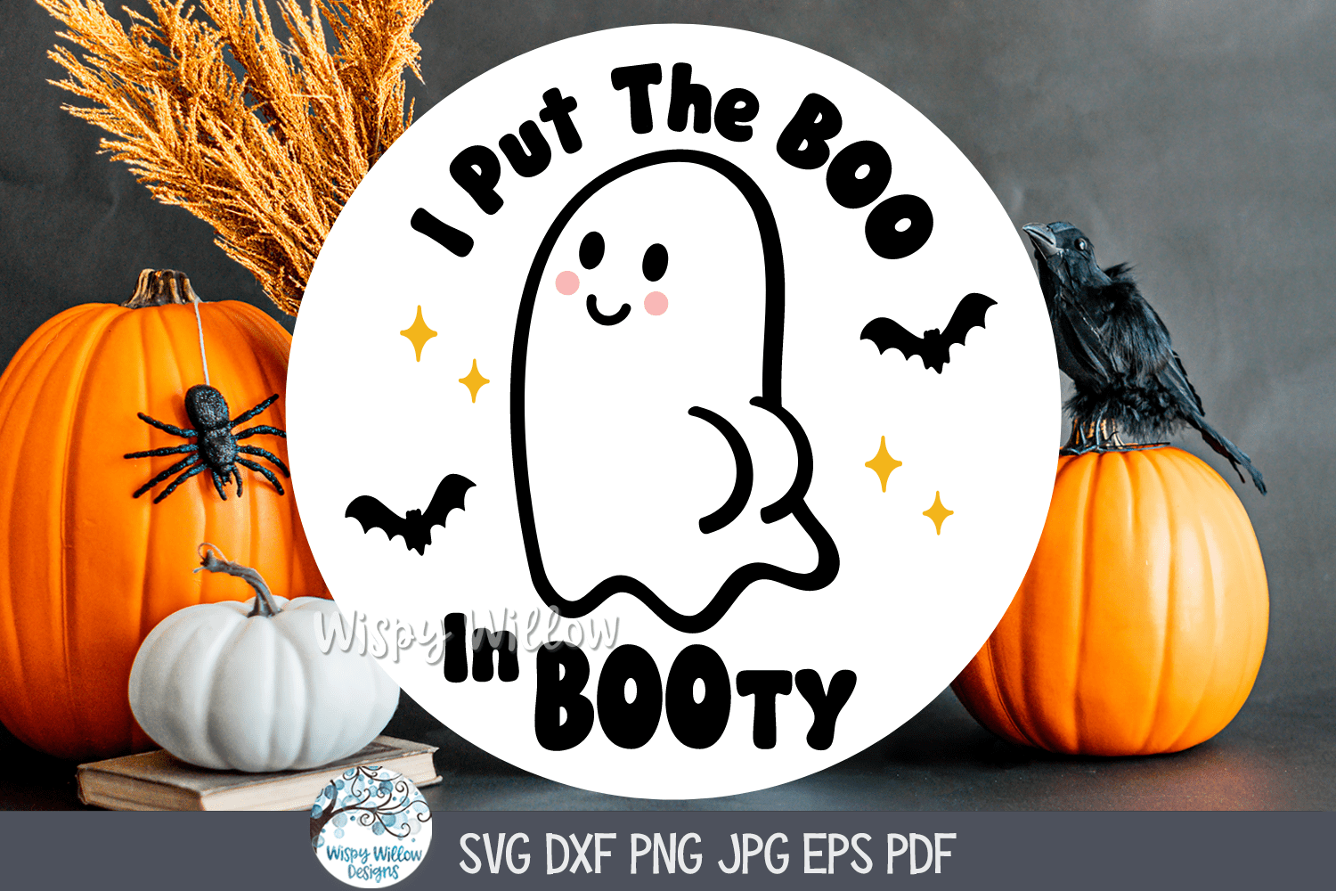 I Put The Boo In Booty SVG | Fun Halloween Illustration Wispy Willow Designs Company