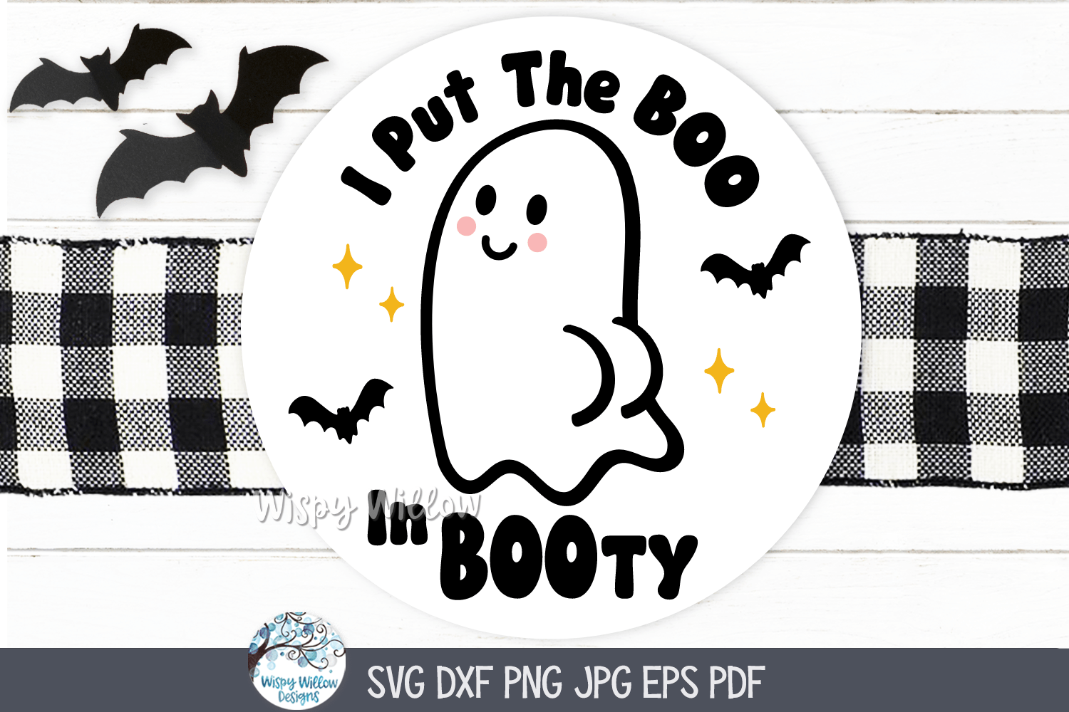 I Put The Boo In Booty SVG | Fun Halloween Illustration Wispy Willow Designs Company