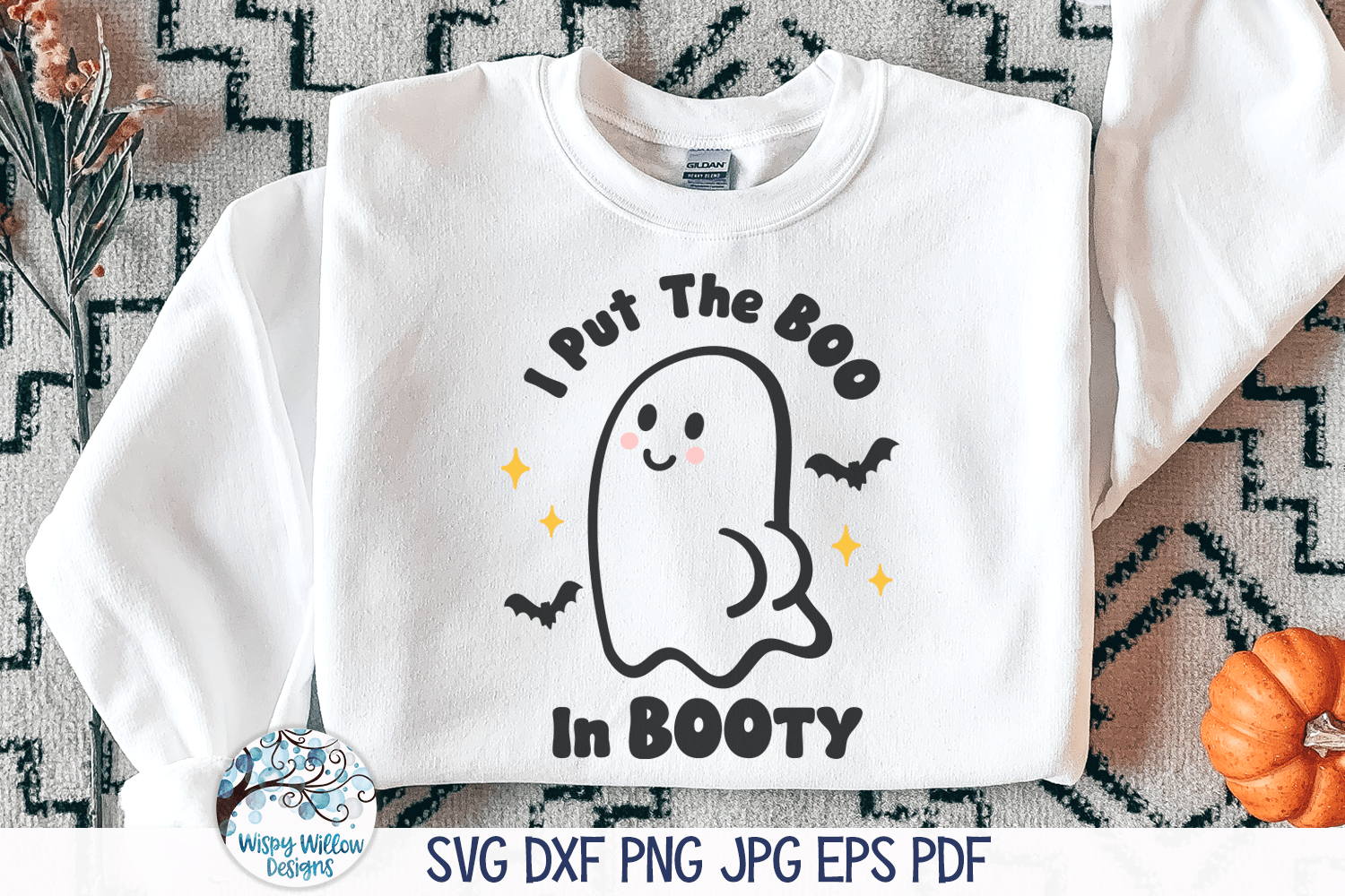 I Put The Boo in Booty SVG | Funny Halloween Ghost Wispy Willow Designs Company