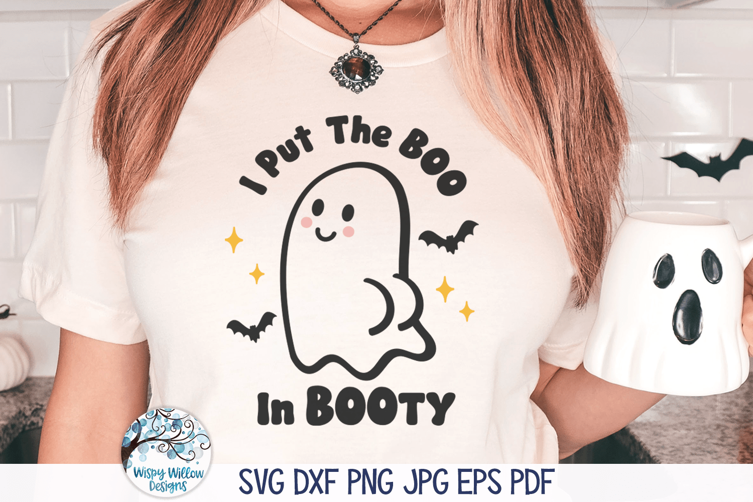 I Put The Boo in Booty SVG | Funny Halloween Ghost Wispy Willow Designs Company