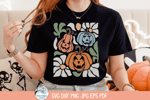 Jack O Lantern Blue SVG | Unique Halloween Pumpkin Art Wispy Willow Designs Company