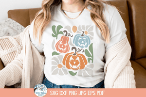 Jack O Lantern Blue SVG | Unique Halloween Pumpkin Art Wispy Willow Designs Company