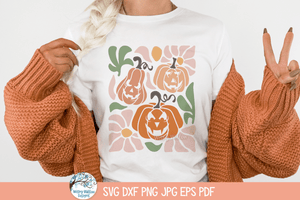 Jack O Lantern Pink SVG | Cute Halloween Pumpkin Design Wispy Willow Designs Company