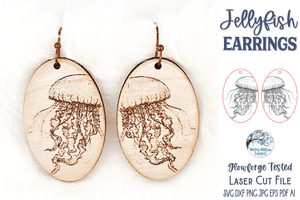 Jellyfish Earring File for Glowforge or Laser Cutter Wispy Willow Designs Company