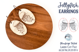 Jellyfish Earring File for Glowforge or Laser Cutter Wispy Willow Designs Company