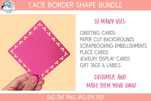 Lace Edge Shape SVG Bundle | Scrapbook Background Crafting Shapes Wispy Willow Designs Company