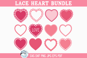 Lace Hearts | Valentine's Day SVG Bundle for Cricut Wispy Willow Designs Company