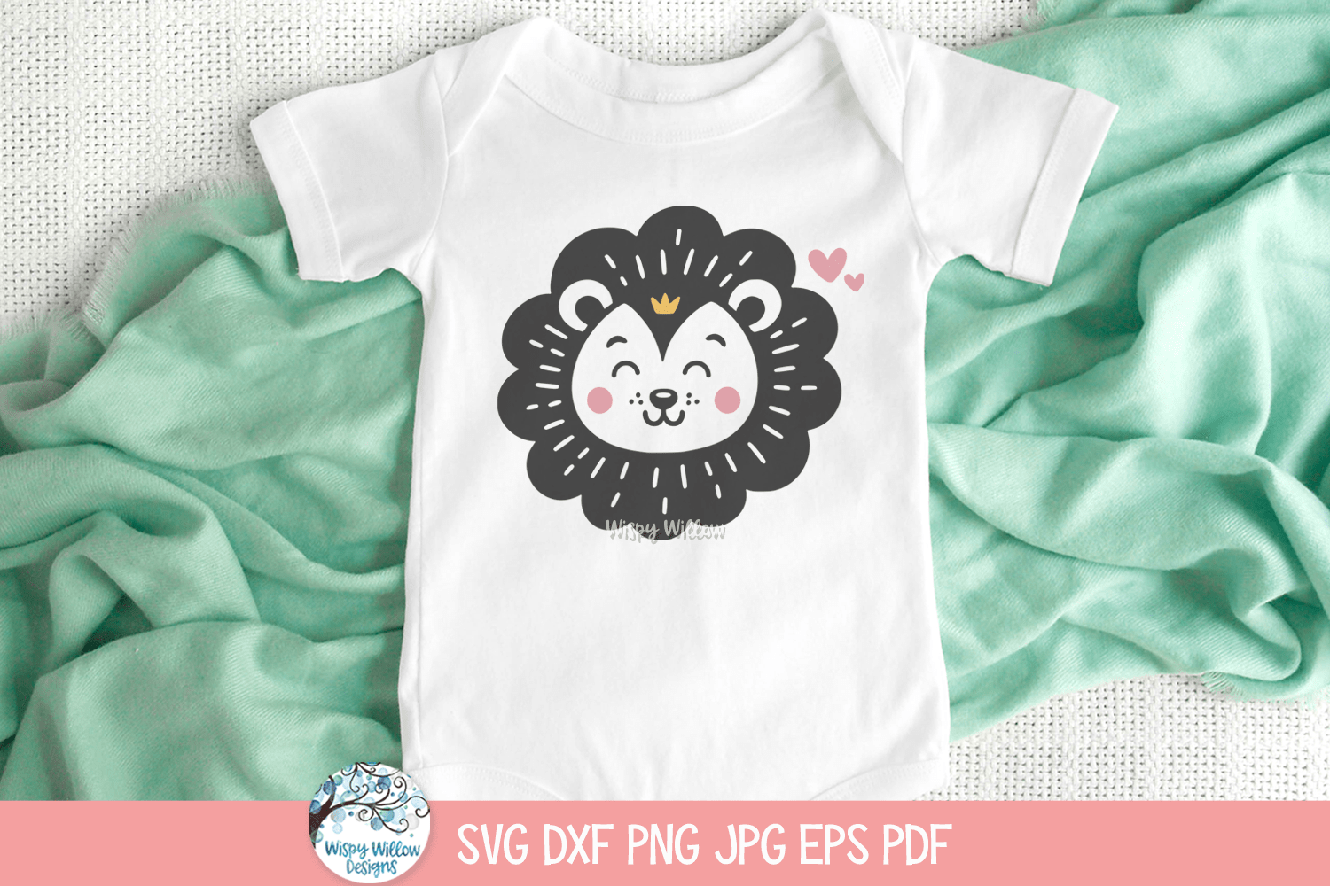 Lion SVG | Baby Animal Face Art Wispy Willow Designs Company