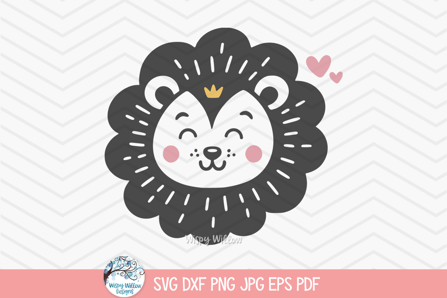 Lion SVG | Baby Animal Face Art Wispy Willow Designs Company