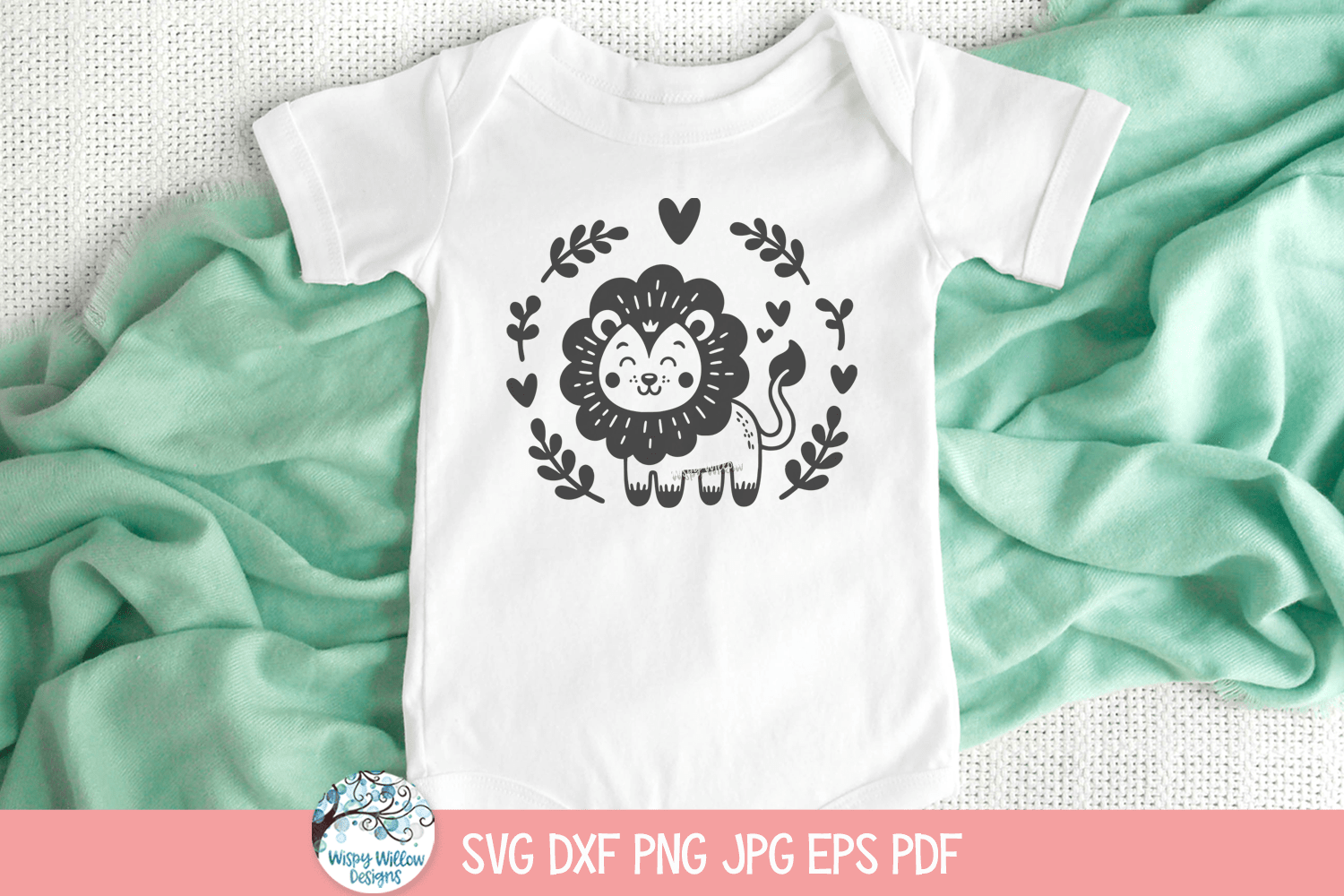 Lion SVG | Baby Animal Illustration PNG Wispy Willow Designs Company