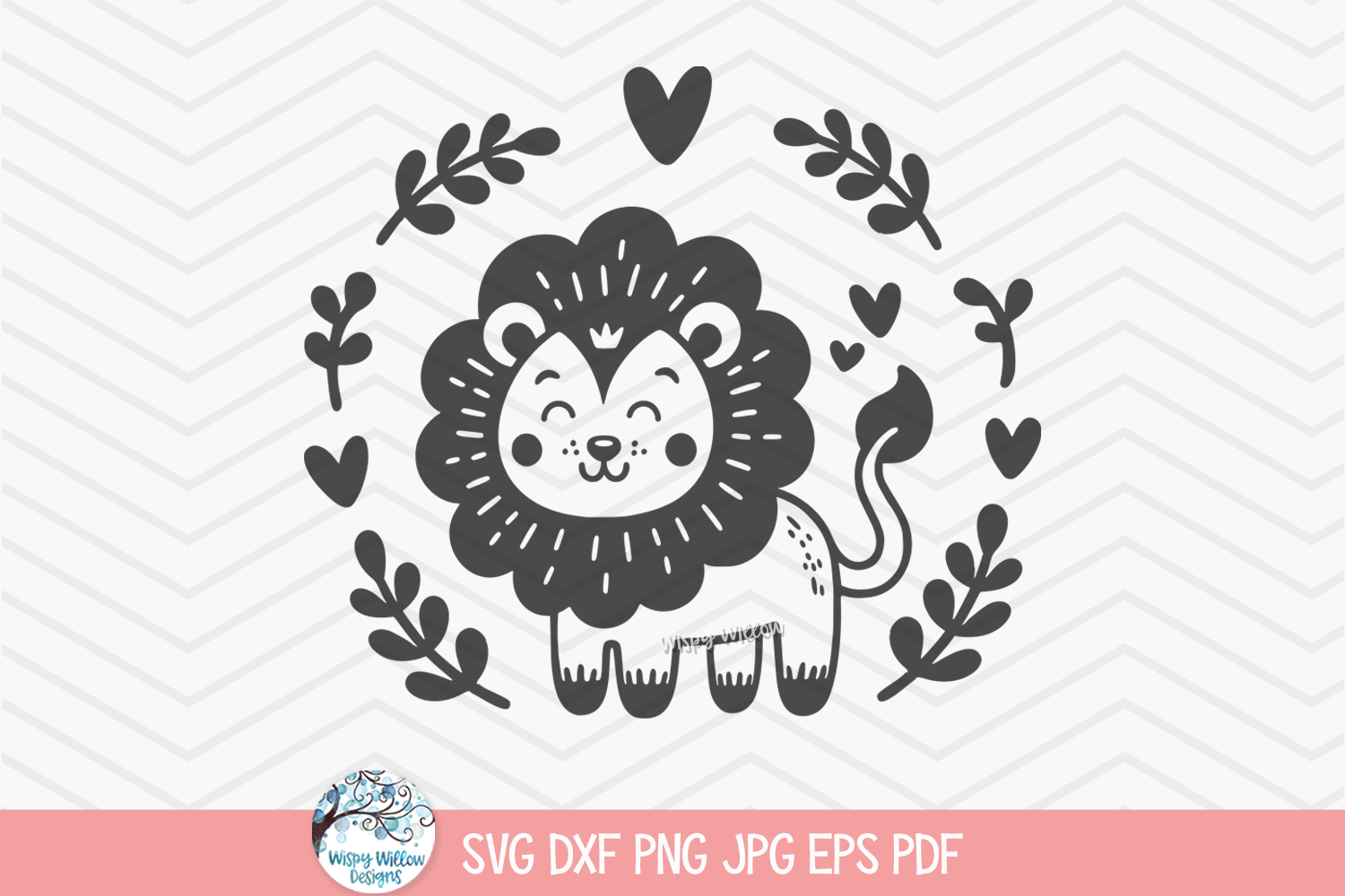 Lion SVG | Baby Animal Illustration PNG Wispy Willow Designs Company