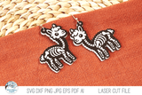 Llama Alpaca Skeleton Halloween Earring SVG File for Laser Wispy Willow Designs Company