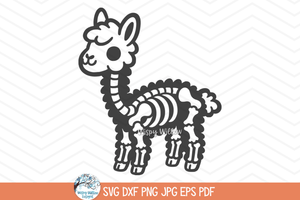 Llama Skeleton SVG | Halloween Alpaca Animal PNG Wispy Willow Designs Company