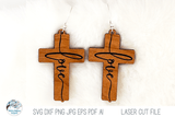 Love - Jesus Cross Earring SVG File for Laser Cutter Wispy Willow Designs Company