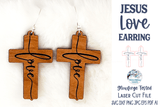 Love - Jesus Cross Earring SVG File for Laser Cutter Wispy Willow Designs Company