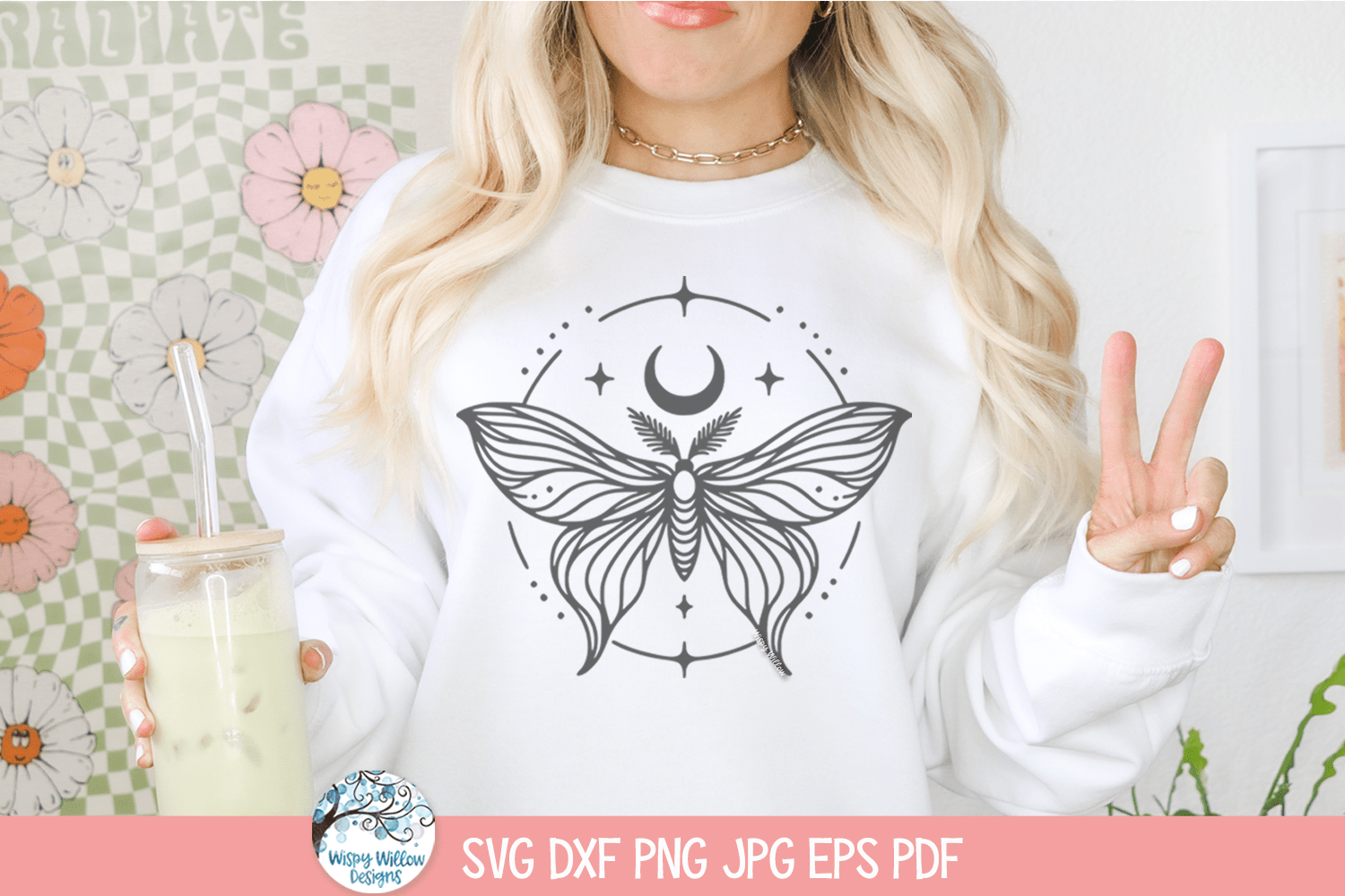 Luna Moth SVG | Mystical Butterfly T-shirt Wispy Willow Designs Company