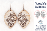 Mandala Earring SVG File for Glowforge and Laser Cutter Wispy Willow Designs Company