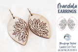 Mandala Earring SVG File for Glowforge and Laser Cutter Wispy Willow Designs Company