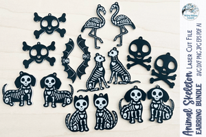 Mega Halloween Skeleton Earring Bundle - SVG Files for Laser Cutter Wispy Willow Designs Company