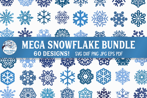 Mega Snowflake Bundle SVG | Winter Snowflake Silhouettes Wispy Willow Designs Company