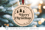 Merry Christmas Ornament Bundle - SVG Files for Laser Cutter Wispy Willow Designs Company