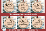 Merry Christmas Ornament Bundle - SVG Files for Laser Cutter Wispy Willow Designs Company