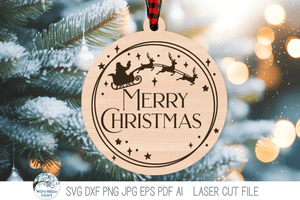 Merry Christmas Ornament Bundle - SVG Files for Laser Cutter Wispy Willow Designs Company