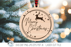 Merry Christmas Ornament Bundle - SVG Files for Laser Cutter Wispy Willow Designs Company