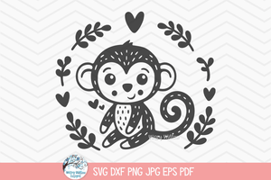 Monkey SVG | Baby Animal Design Wispy Willow Designs Company