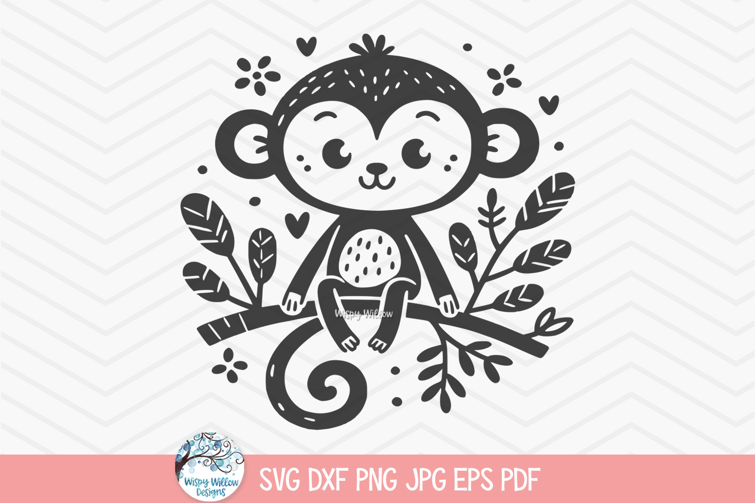 Monkey SVG | Fun Monkey Design Wispy Willow Designs Company