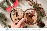 Moose Elk Woodland Animal Christmas Ornament SVG for Laser Cutter Wispy Willow Designs Company