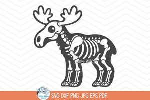 Moose Skeleton SVG | Halloween Elk Animal PNG Wispy Willow Designs Company