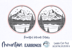 Mountain Earring SVG for Glowforge Laser Cutter Wispy Willow Designs Company