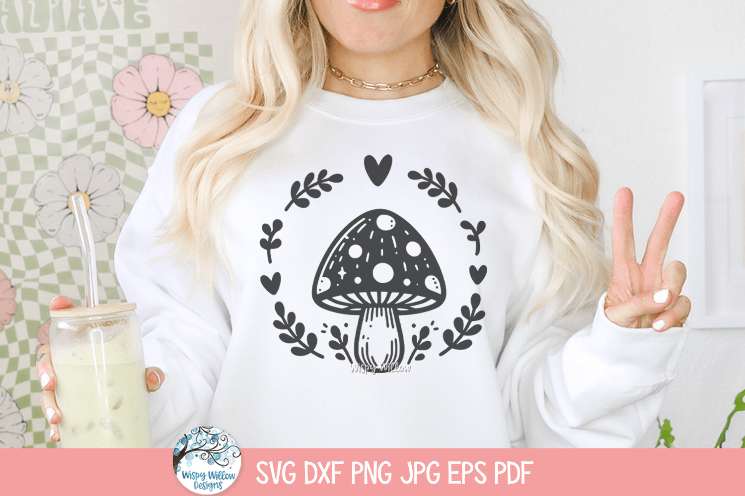 Mushroom SVG | Enchanting Mushroom Illustration Wispy Willow Designs Company