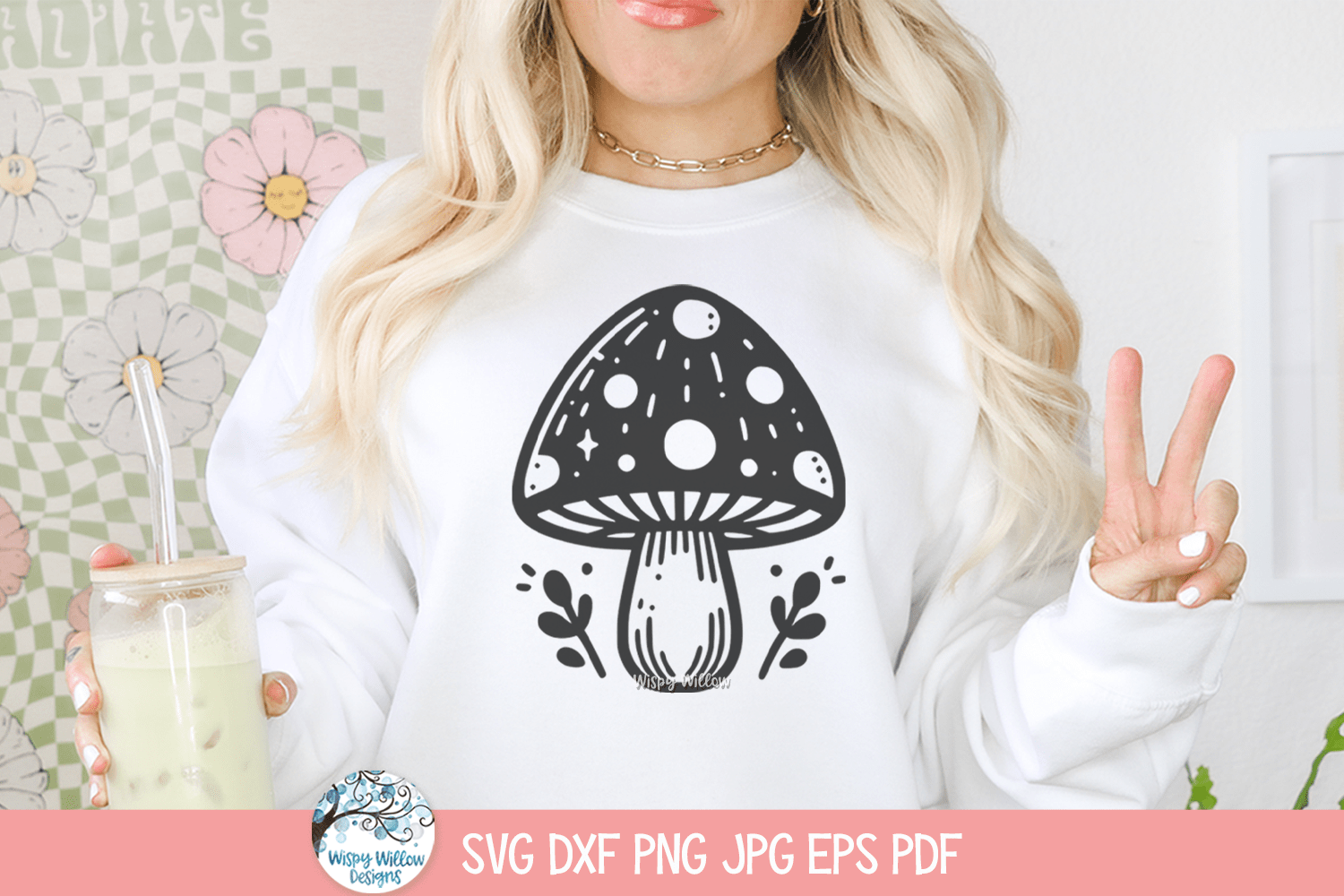 Mushroom SVG | Mushroom Graphic Sweatshirt Wispy Willow Designs Company