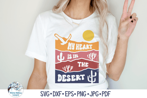 My Heart Is In The Desert SVG | Oasis Heart Graphic Wispy Willow Designs Company