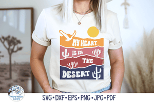 My Heart Is In The Desert SVG | Oasis Heart Graphic Wispy Willow Designs Company